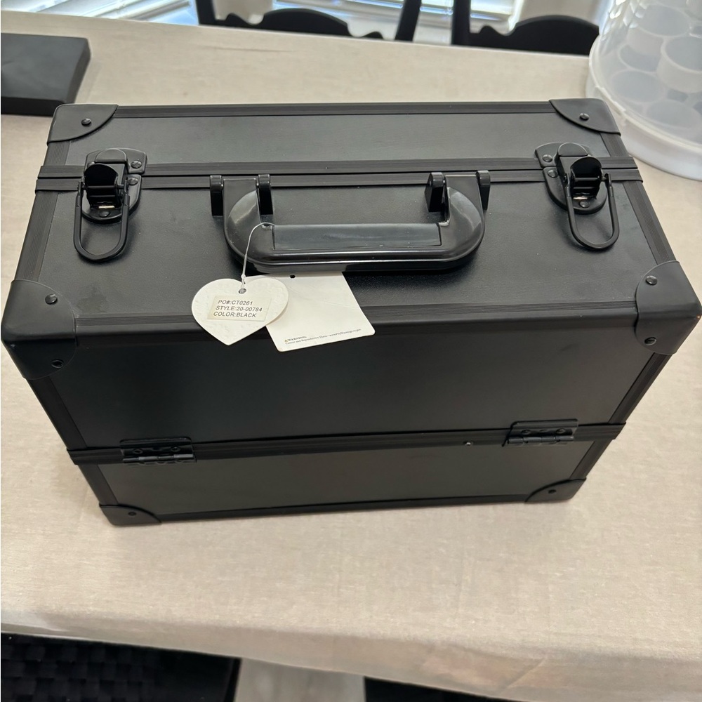 Black metal craft box storage